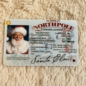 Santa Claus North Pole Driver’s License – Fun Novelty ID Card